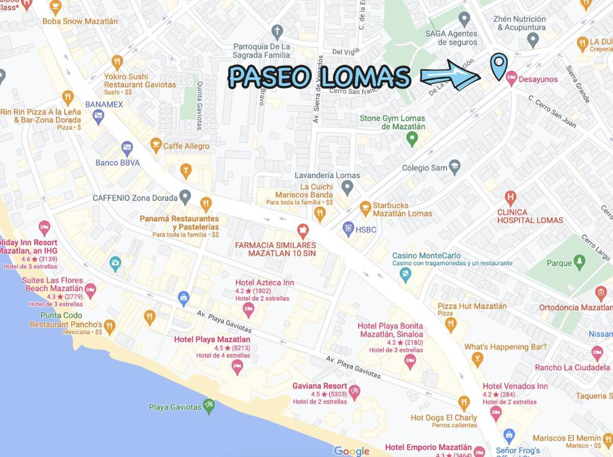 Paseo Lomas, Muy Centrico Y Equipado A 5 Min Playa Lejlighed Mazatlán Eksteriør billede